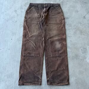 Vintage Y2K Carhartt FADED brown double knee work wear carpenter pants